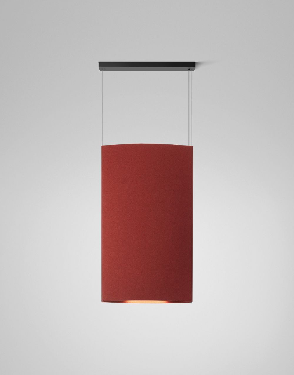 Lampa wisząca Noren S/72 w kolorze terracota, świecąca w górę i w dół