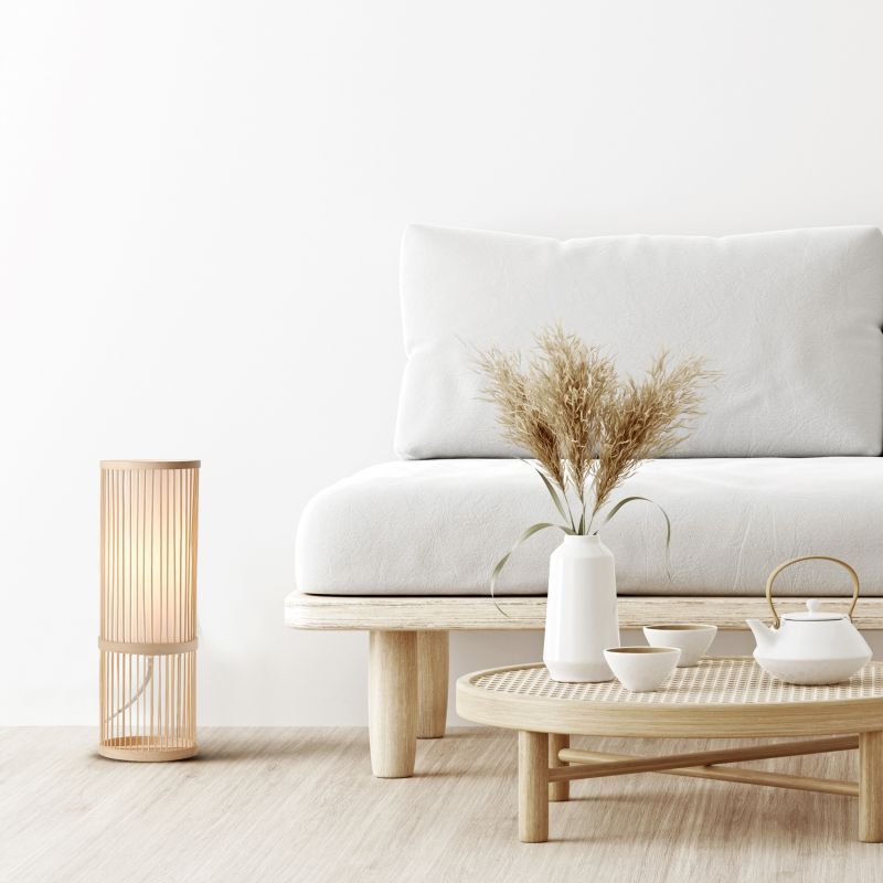 Lampa stołowa Nori wykonana z naturalnego rattanu