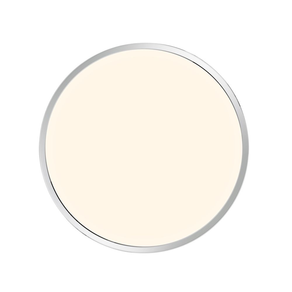 Nowoczesna lampa sufitowa Oja 42 w kolorze chromu, odporna na wilgoć (IP54) z możliwością wyboru barwy światła 3000K lub 4000K