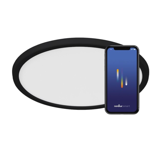 Czarna lampa sufitowa Oja 29 z inteligentnymi funkcjami