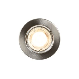 Zestaw trzech sufitowych oczek Canis w kolorze szczotkowanego niklu o barwie światła 2700K