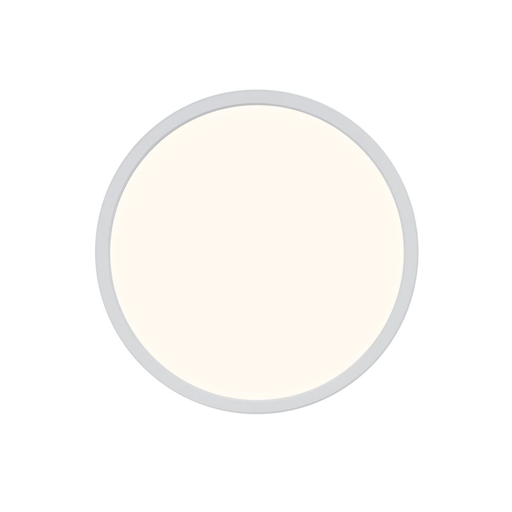 Biała, okrągła lampa sufitowa Oja 29 w dwóch barwach światła 3000K i 4000K