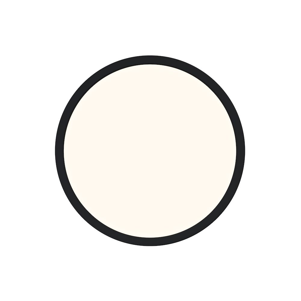 Czarna, okrągła lampa sufitowa Oja 29 z możliwością wyboru barwy światła 3000K lub 4000K