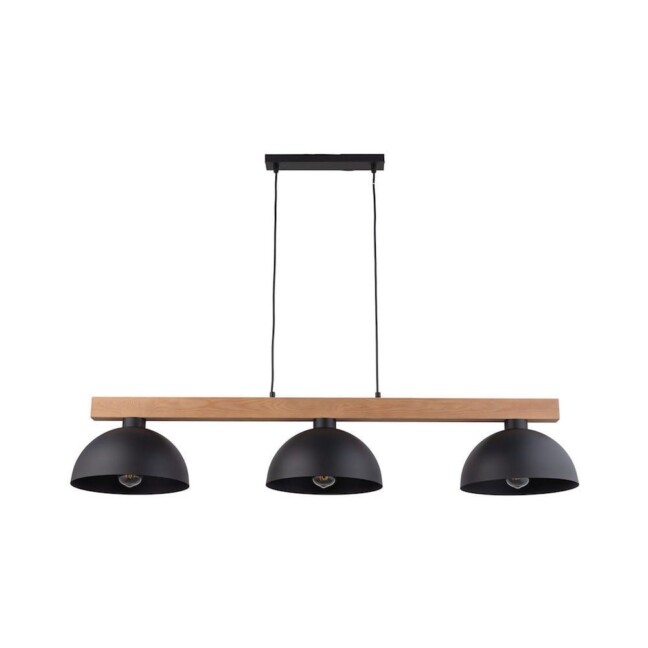 Duża wisząca lampa Oslo z trzema metalowymi kloszami