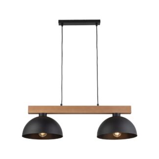 Wisząca lampa Oslo w kolorze czarnym z dwoma metalowymi kloszami