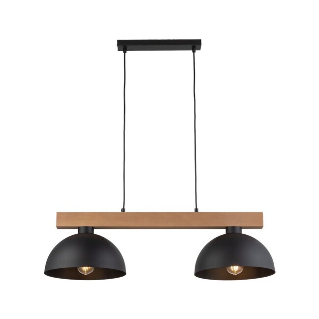 Wisząca lampa Oslo w kolorze czarnym z dwoma metalowymi kloszami