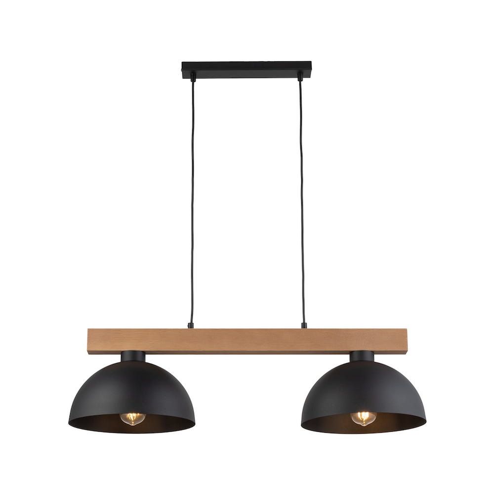 Wisząca lampa Oslo w kolorze czarnym z dwoma metalowymi kloszami