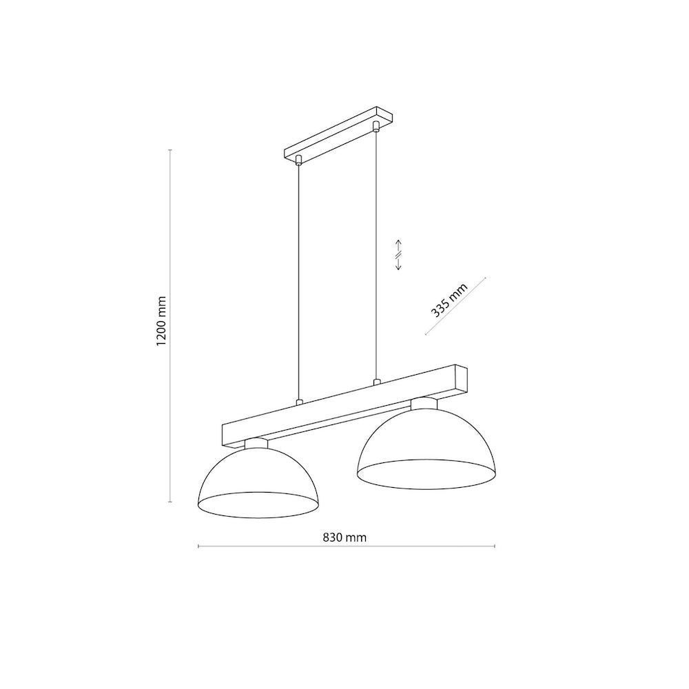 Wisząca lampa Oslo w kolorze czarnym z dwoma metalowymi kloszami