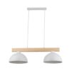 Biała wisząca lampa Oslo z dwoma metalowymi kloszami