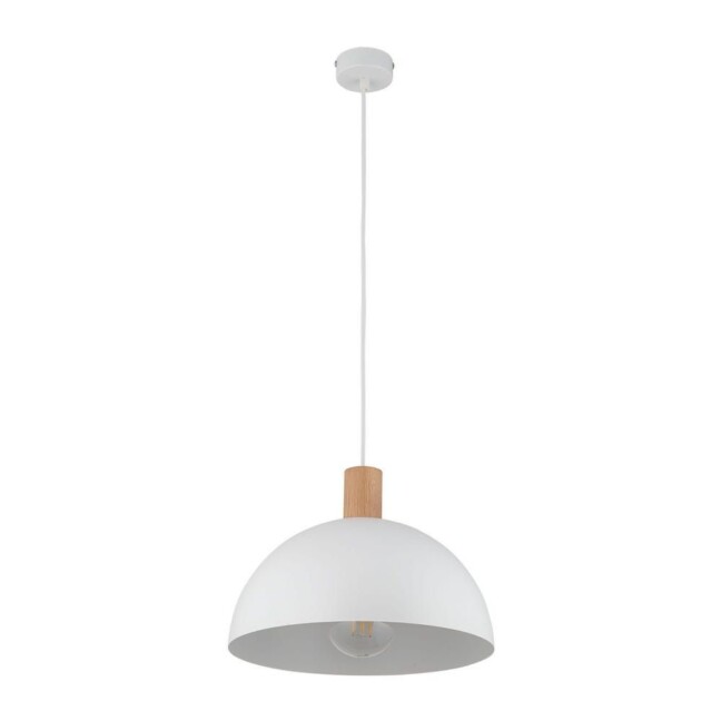 Owalna wisząca lampa Oslo z białym kloszem