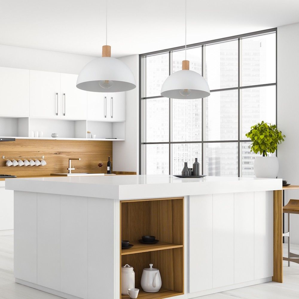 Owalna wisząca lampa Oslo z białym kloszem