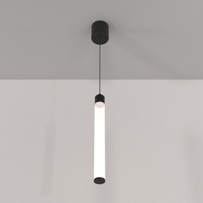 Czarna wisząca lampa Ray w kształcie tuby LED