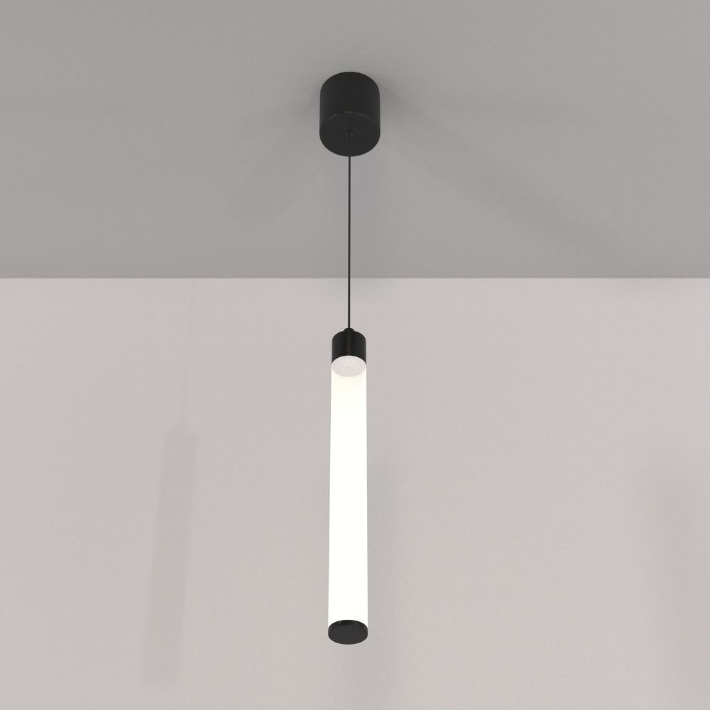 Czarna wisząca lampa Ray w kształcie tuby LED