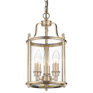 Złota, wisząca lampa szklana New York