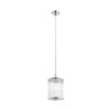 Srebrna szklana lampa wisząca Sergio S w eleganckim stylu