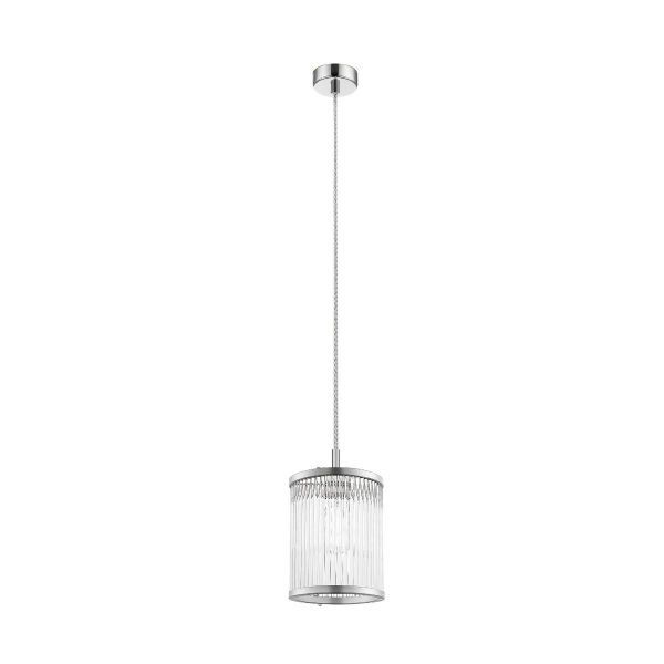 Srebrna szklana lampa wisząca Sergio S w eleganckim stylu
