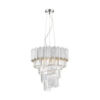 Srebrna, stylowa lampa wisząca Gladius