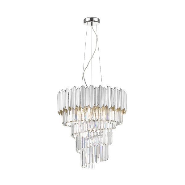 Srebrna, stylowa lampa wisząca Gladius