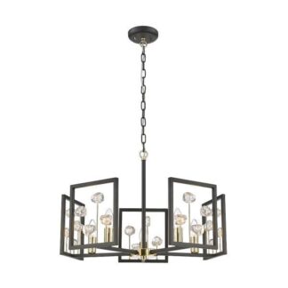 Elegancki żyrandol Caroline z kloszem ozdobionym kryształkami