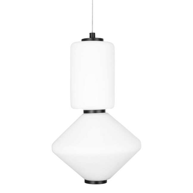 Geometryczna lampa wisząca Akiko z mlecznymi kloszami