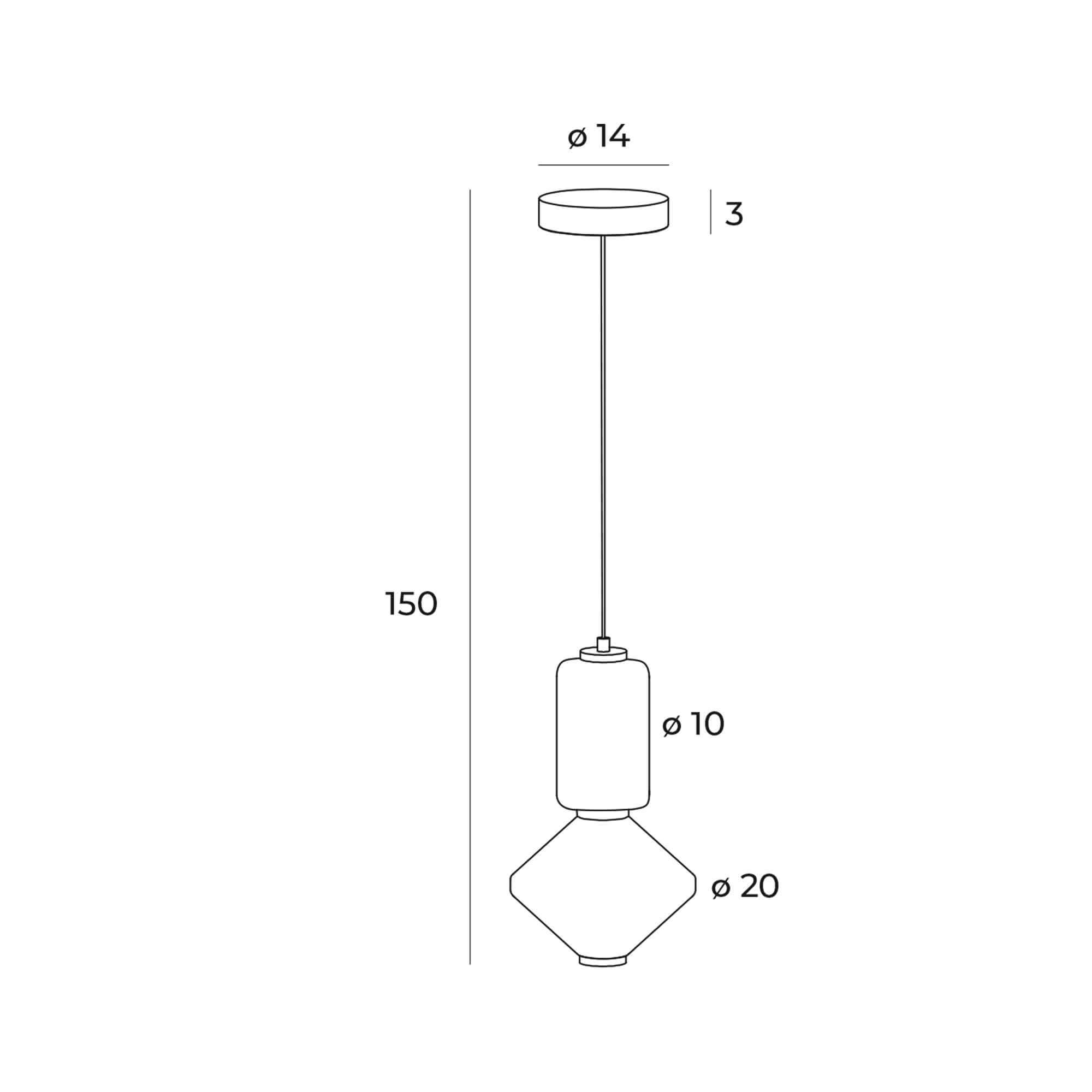 Geometryczna lampa wisząca Akiko z mlecznymi kloszami