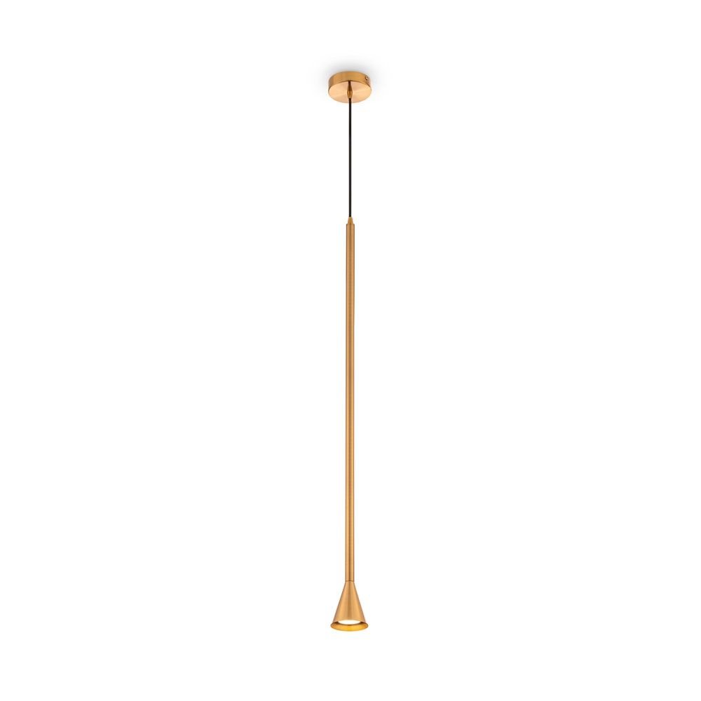 Wisząca lampa Arrow w kształcie złotego stożka