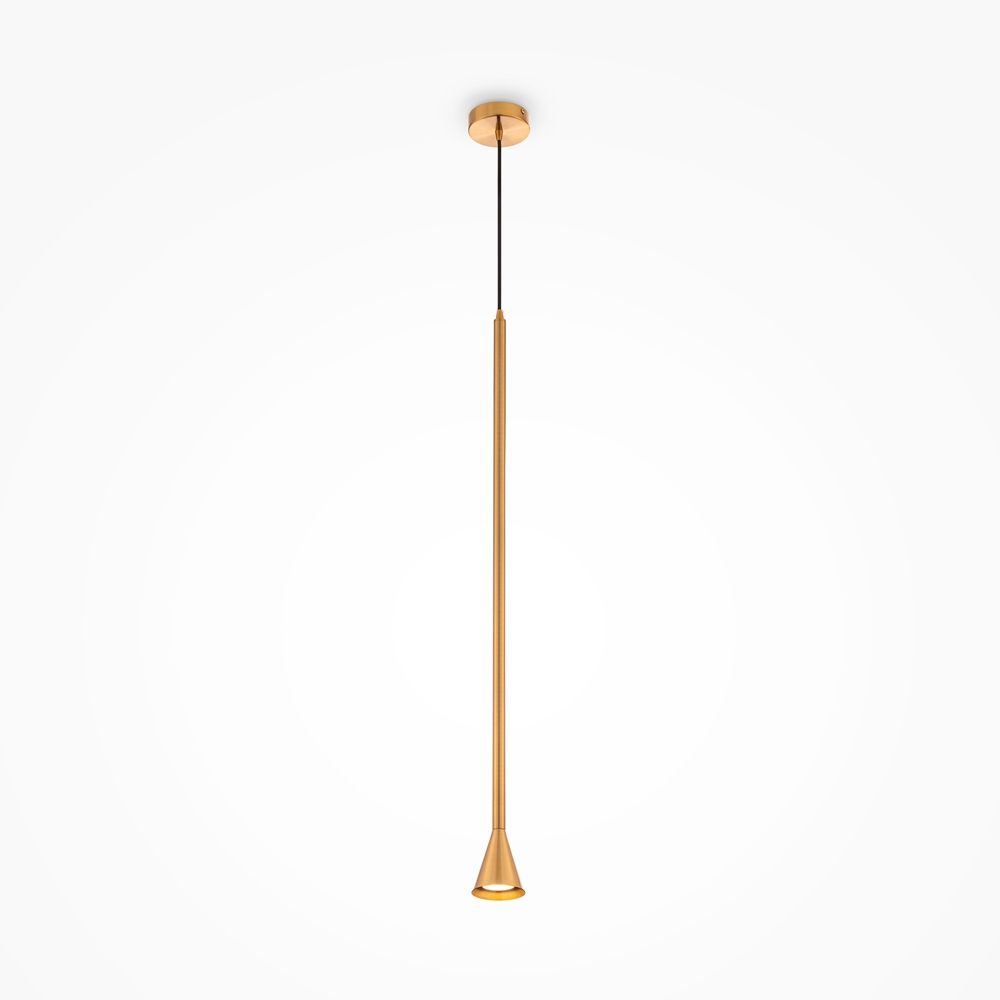 Wisząca lampa Arrow w kształcie złotego stożka