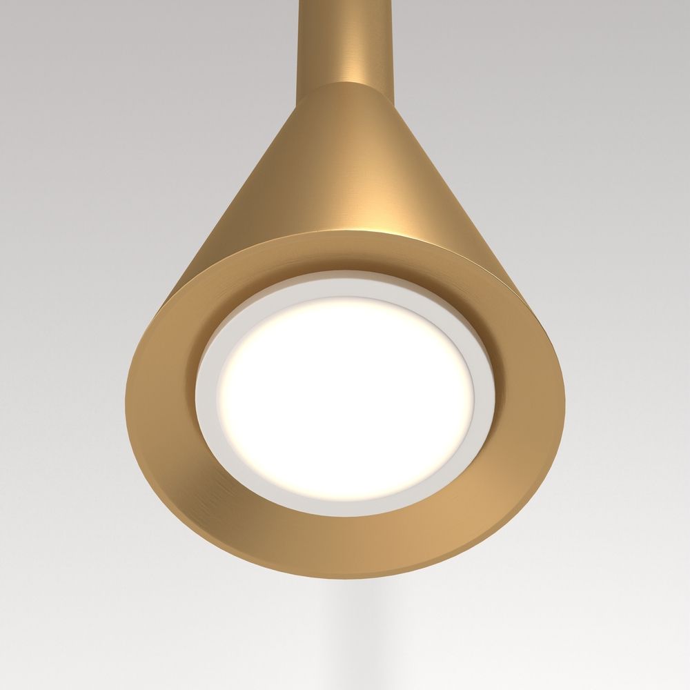 Wisząca lampa Arrow w kształcie złotego stożka