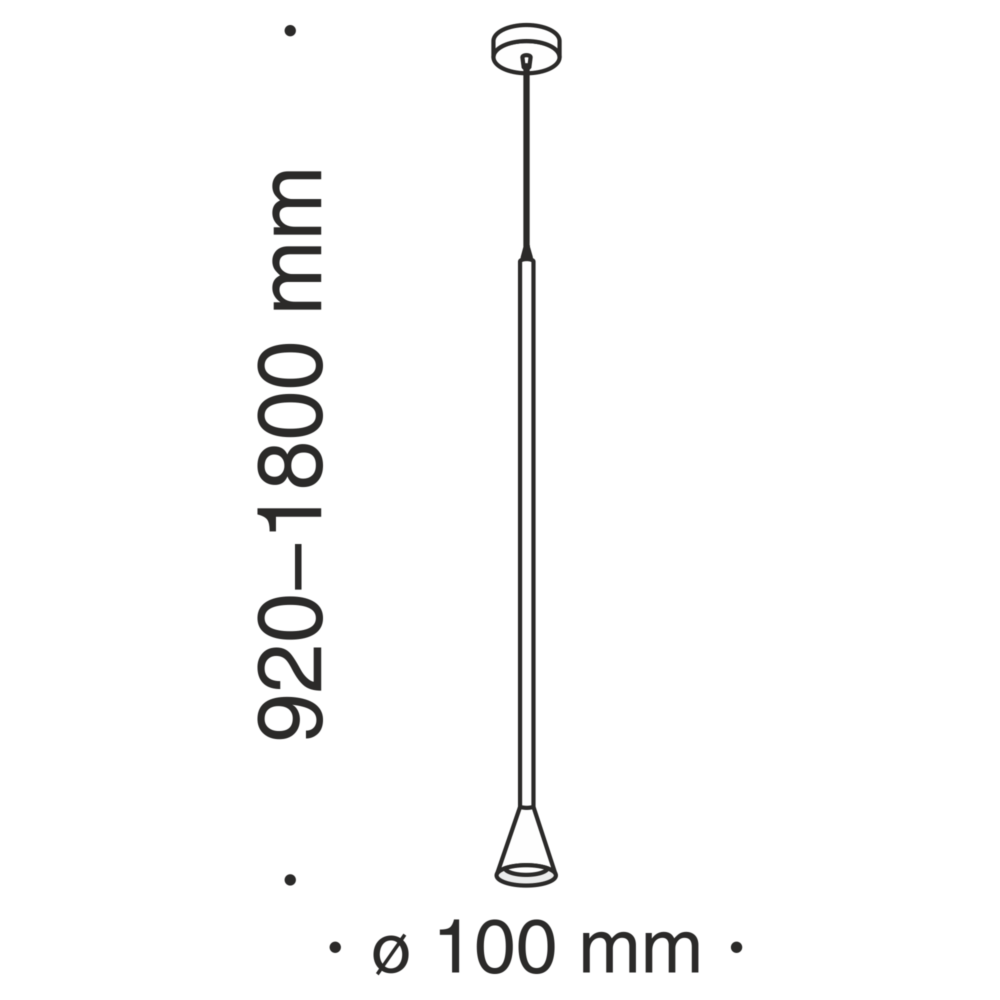 Wisząca lampa Arrow w białym kolorze z wydłużonym kloszem