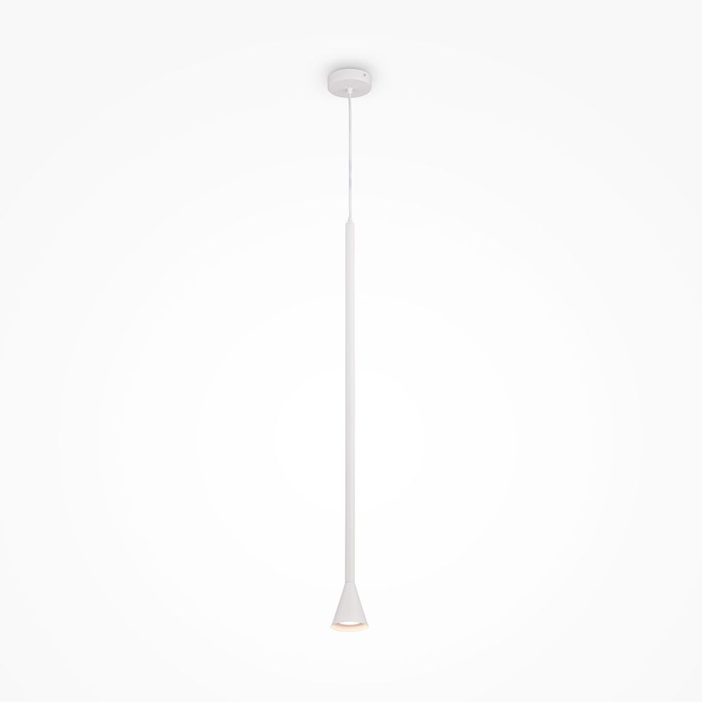 Wisząca lampa Arrow w białym kolorze z wydłużonym kloszem