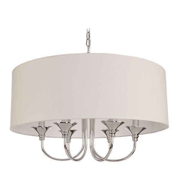 Srebrna wisząca lampa Abu Dhabi z białym abażurem