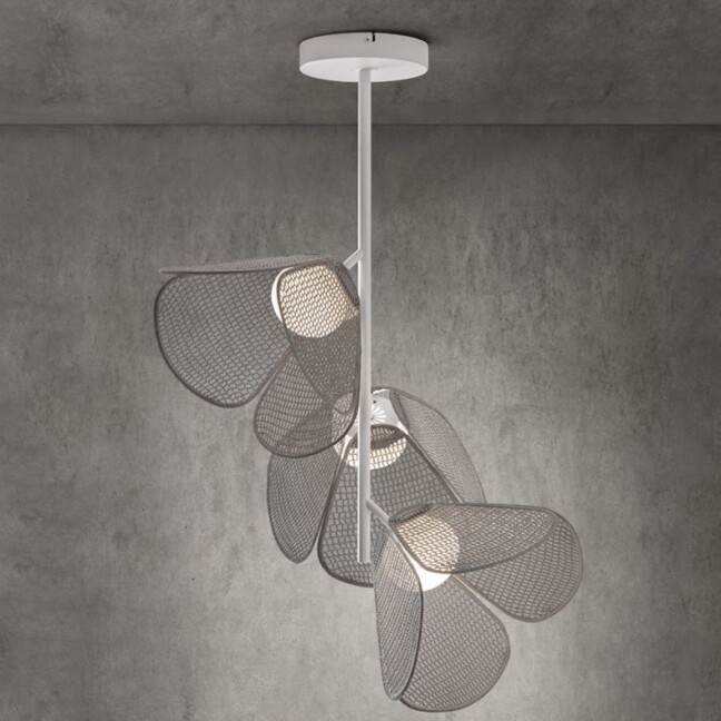 Perforowana biała lampa sufitowa Mod PF/73/3L