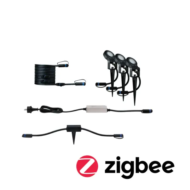 Zestaw 3 sztuk inteligentnych reflektorów ogrodowych Sting Plug&Shine