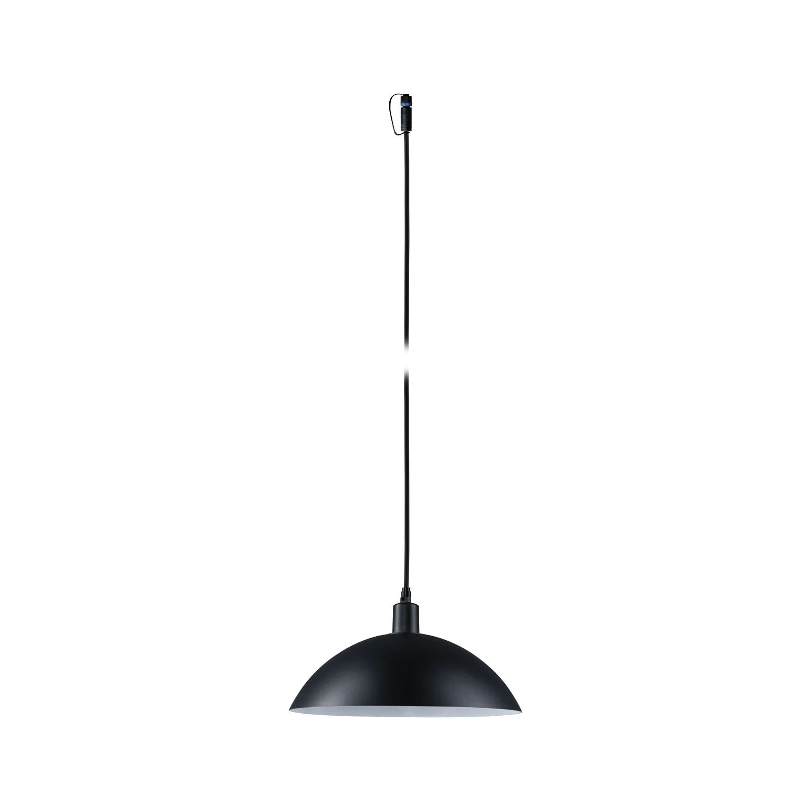 Wisząca lampa Mapalo Plug&Shine o klasie ochrony IP44, idealna na taras