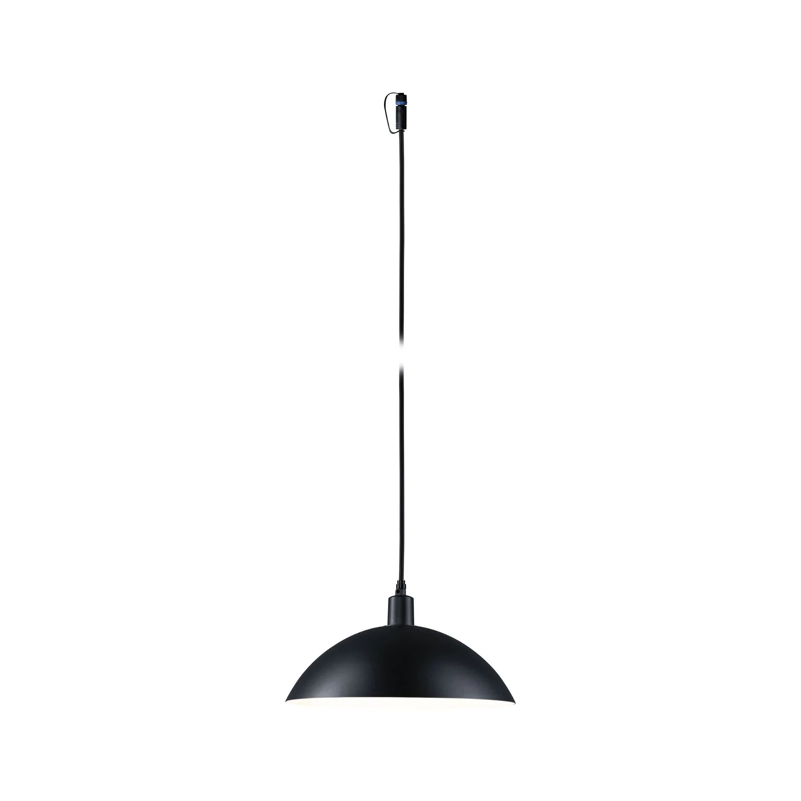 Wisząca lampa Mapalo Plug&Shine o klasie ochrony IP44, idealna na taras