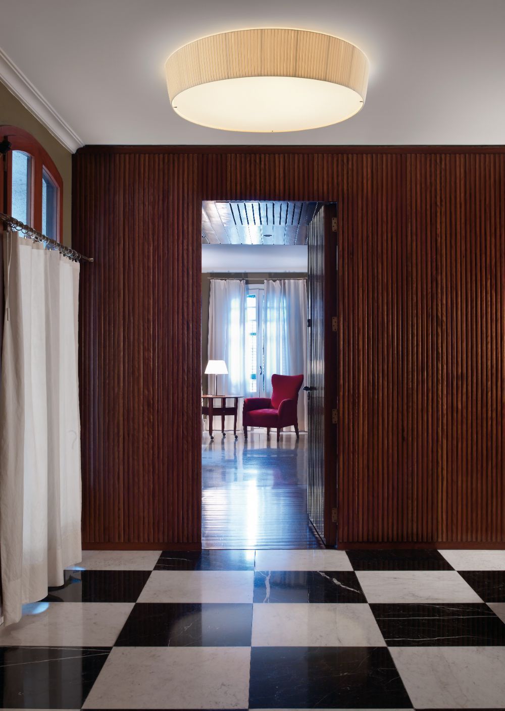 Beżowa, duża lampa sufitowa Plafonet 95