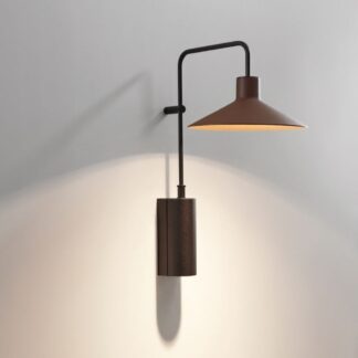 Brązowy kinkiet zewnętrzny Platet A/01 z metalu, o klasie szczelności IP66