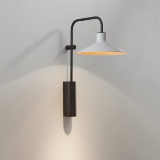 Szary kinkiet Platet A/02 z kloszem w kształcie stożka