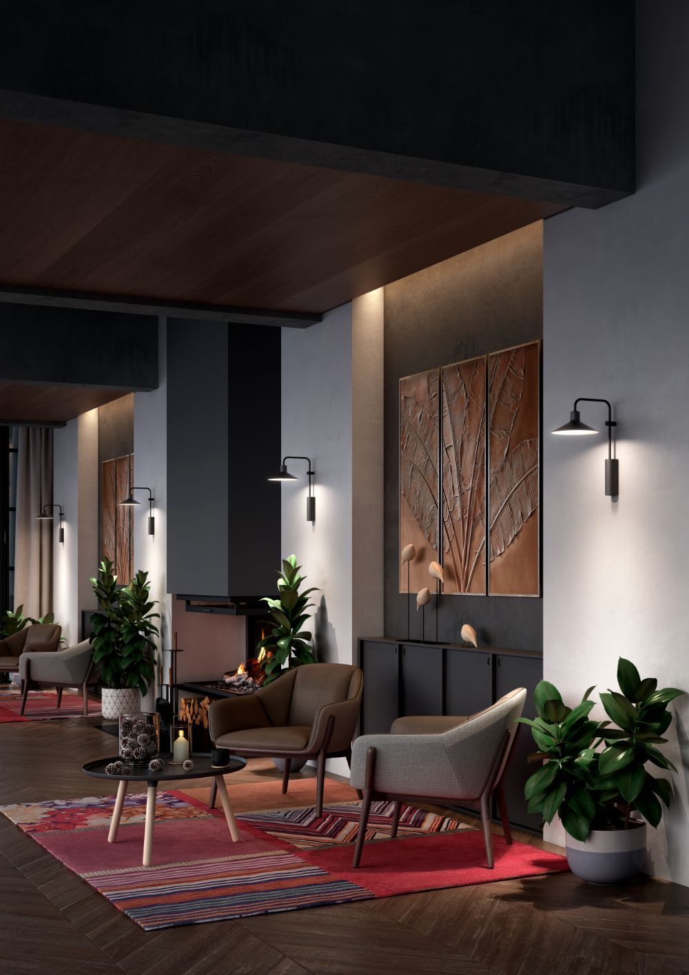 Loftowy kinkiet Platet A/02 w kolorze terakoty