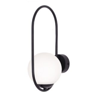 Kinkiet ścienny Parva z mlecznym kloszem