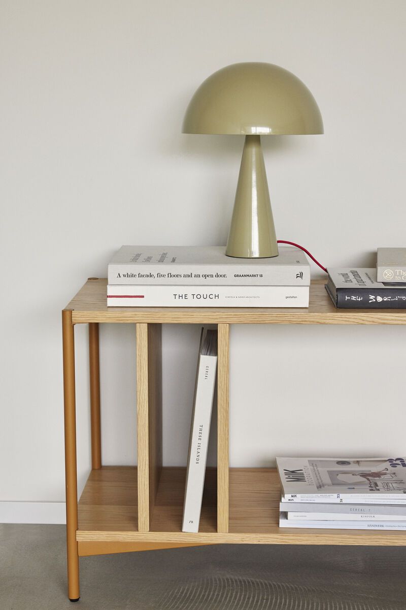 Piaskowa lampa stołowa Mush o połyskującym wykończeniu