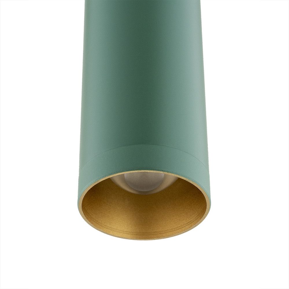 Zielona wisząca lampa Rio z podłużnym kloszem LED