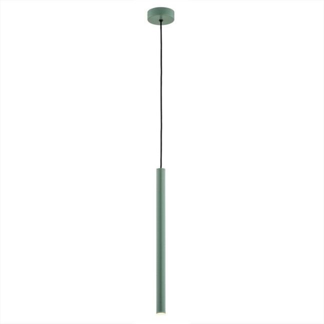 Zielona wisząca lampa Rio z podłużnym kloszem LED