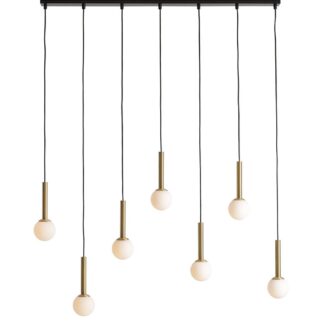 Wisząca lampa Riu 7 z eleganckimi złotymi akcentami