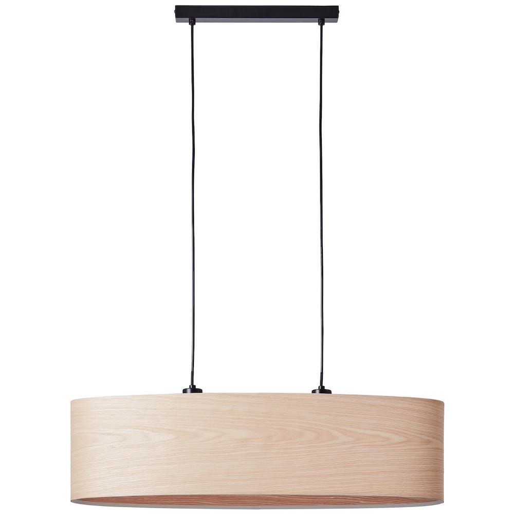 Duża wisząca lampa Romm z jasnego drewna
