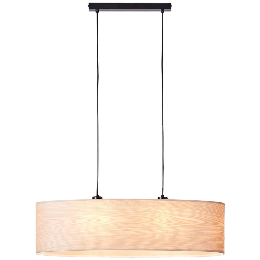 Duża wisząca lampa Romm z jasnego drewna