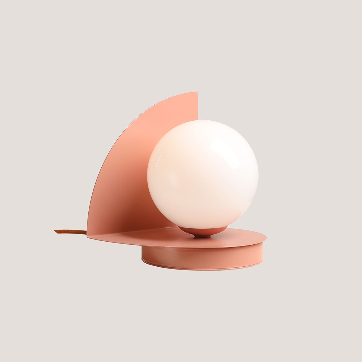 Stylowa lampa stołowa Loop coral, idealna do salonu
