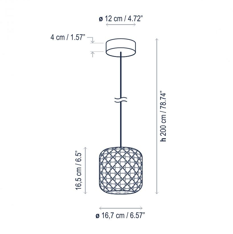 Beżowa, mała lampa wisząca Nans S/16 Outdoor