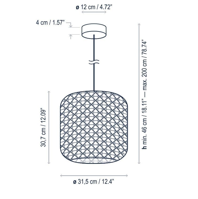 Beżowa lampa wisząca Nans S/31 Outdoor