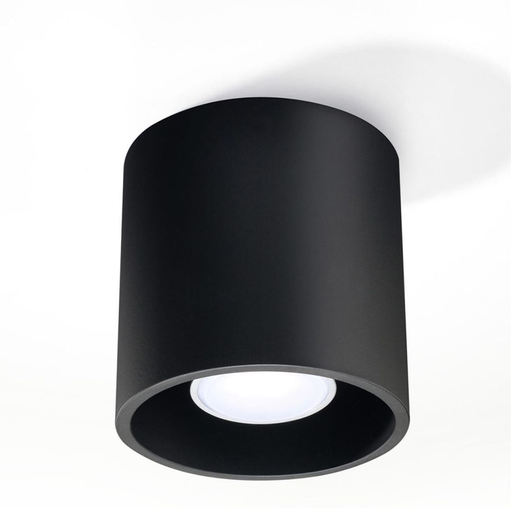 Spot sufitowy Orbis w formie czarnej tuby